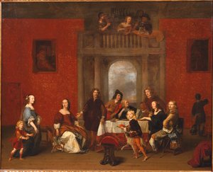 エレガントなインテリアで家族のグループの肖像画 作： Gerrit Pietersz. van Zijl