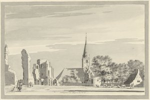 ラインスブルク修道院の遺跡 Rijnsburgh の修道院の遺跡 (オブジェクトのタイトル) 作： Gerrit Toorenburgh