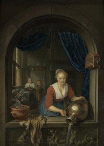 窓辺の女中 1660年頃（油彩・パネル） 作： GerritまたはGerardDou