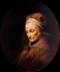 "Portrait de la mere de Rembrandt" (レンブラントの母の肖像) Peinture de Gerard Dou (Gerrit Dow) (1613-1675) 木に油彩 Dim 23,1x19,7 cm Staatliche Museen, Berlin