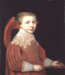シャトルコックをプレーするナッソー王子の肖像 作： Gerrit van (studio of) Honthorst