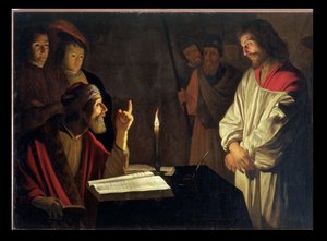 カイアファスの前のキリスト 作： Gerrit van Honthorst