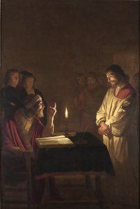 大祭司の前のキリストc。 1617年 作： Gerrit van Honthorst