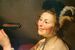 「リュート奏者」、1624 作： Gerrit van Honthorst