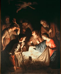 羊飼いの賛美 - 油彩・キャンバス 1640年頃 作： Gerrit van Honthorst