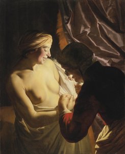 ノミ狩り、c。 1620 作： Gerrit van Honthorst