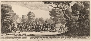 犯罪兵の発見 作： Gerrit van Schagen after Jacques Callot