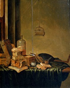「本のある静物」、17世紀。 作： Gerrit van Vucht