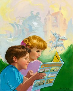 読書する少年少女