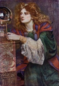 Britomart espies the Mirror (color litho) 作： Gertrude E. Demain (after) Hammond