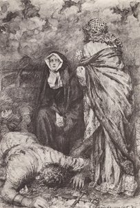 イングランドの覇者ヘレワードの物語』挿絵（リトグラフ） 作： Gertrude E. Demain (after) Hammond