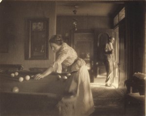 ビリヤードゲーム、1907年頃（プラチナプリント） 作： Gertrude Käsebier