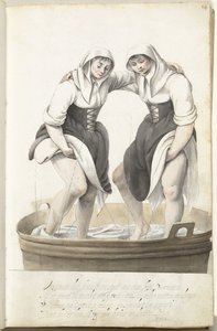 ワックスをタンピングする 2 人の女性 作： Gesina ter Borch
