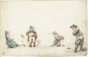 ビジネスをしている 4 人の子供 作： Gesina ter Borch