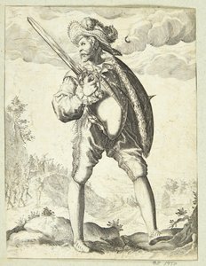 剣と盾で武装した兵士 作： Gheyn, Jacques II de