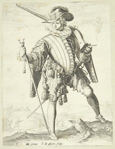 あごひもをつけた兵士（arquebus）