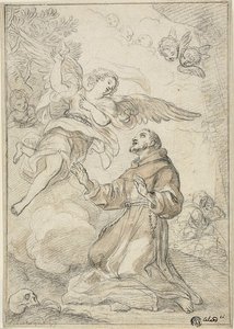 聖ドミニコに現れた天使 作： Giacinto Calandrucci