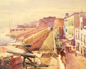 ジャチント・ジガンテ(1806-1876)作「ガエタの砲台」(イタリア)