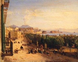 ナポリのキアイアのリビエラ（Riviera di Chiaia) 作： Giacinto Gigante
