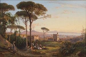 ラコノッキアから見たナポリ、1844年。 作： Giacinto Gigante