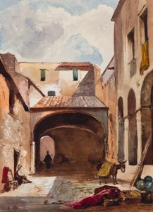 通路と数字のある通り、ボルボンの生徒、おそらくアルフォンソ王子のマリアディボルボーネ（1841-1934）、1853年（鉛筆、紙と紙とガッシュ）