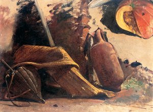 カボチャのある静物画 1844年頃（水彩画 作： Giacinto Gigante