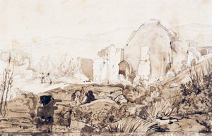バイアのダイアナ神殿、1844年頃 作： Giacinto Gigante