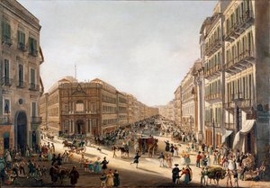 ナポリのトレド通りの眺め ジャチント・ジガンテ（1806-1876）画 サン・マルティーノ美術館所蔵