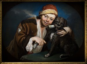犬を連れた少年 作： ジャコモ（1698-1767）セルティ