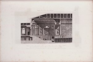 エルミタージュ劇場の講堂の断面、1783 作： Giacomo Antonio Domenico Quarenghi
