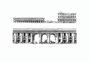 皇帝陛下の設計、1802年、ピーターズバーグの内閣総督官邸 作： Giacomo Antonio Domenico Quarenghi