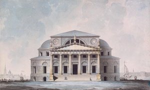 1783年、サンクトペテルブルクの証券取引所ビルのファサード 作： Giacomo Antonio Domenico Quarenghi