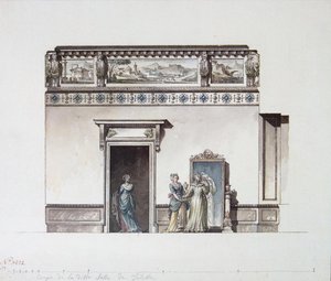 パブロフスク宮殿。楽屋のデザイン、1790年代末 作： Giacomo Antonio Domenico Quarenghi
