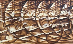 ダイナミックな拡大とスピード 作： Giacomo Balla