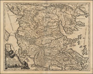1684年、ジャコモ・カンテッリ・ダ・ヴィニョーラによるテッサリアとマケドニアの地図