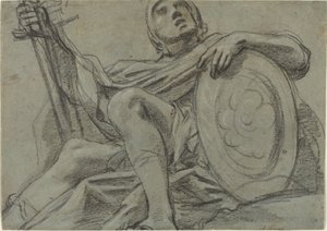 剣と盾を持った着席の戦士 [右] 作： Giacomo Cavedone