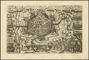 アグリア - 上ハンガリーの主要な要塞都市 1596年にトルコのチュセライトに包囲される 作： ジャコモ・フランコ