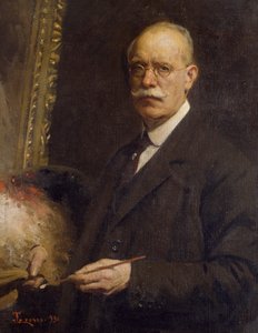 ジャコモ・グロッソ（1860-1938）の「自画像」、油彩、キャンバス、84x66cm 作： Giacomo Grosso