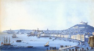 ホレイショ・ネルソン少将（1758-1805）のナポリ（イタリア）到着（9月22日 作： Giacomo Guardi