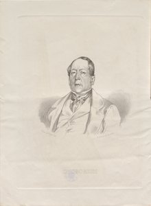 作曲家ジョアキーノ アントニオ ロッシーニの肖像画 1792-1868 年、1852 年。 作： Giacomo Luzzati