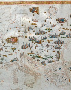 航海地図、西ヨーロッパの詳細、1564 作： Giacomo Maggiolo