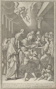 キリストの割礼、彼を取り囲む男性、女性、天使のグループ、あなた...、1687-1717。 作： Giacomo Maria Giovannini