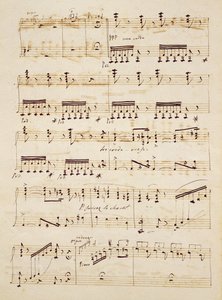 「Les Huguenots」のスコアからの原稿ページ 作： Giacomo Meyerbeer