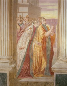ソフォニスバの泣き声を描いた左の壁 作： Giambattista 1526 78 Zelotti