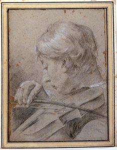 バイオリニストです。G.P.ピアゼッタ（1683～1754）。ミラノ、ブレラ 作： Giambattista Piazzetta