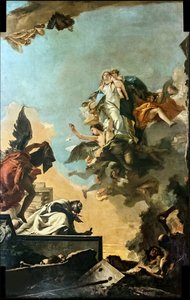聖サイモン ストックにスカプラリオを渡すカルメルの聖母、1749 年。 作： Giambattista Tiepolo