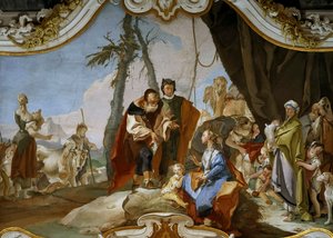ラヘル神父ラバンからテラフィムを隠すレイチェル、1728年頃。