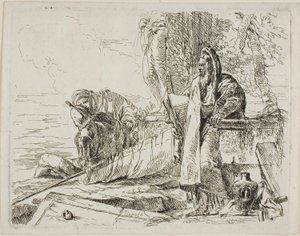 カプリッチより「立つ哲学者と二人の人物」 作： Giambattista Tiepolo