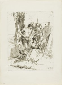 スケルツィより、プンチネッロの墓の発見 作： Giambattista Tiepolo