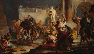 サビーネの女性のレイプ、1718年から1719年。 作： Giambattista Tiepolo